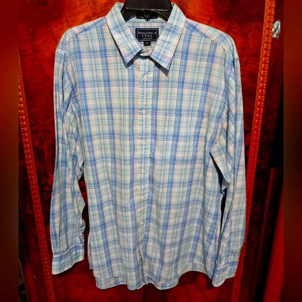 Broadmoor & Pike Blue Plaid Men's Shirt